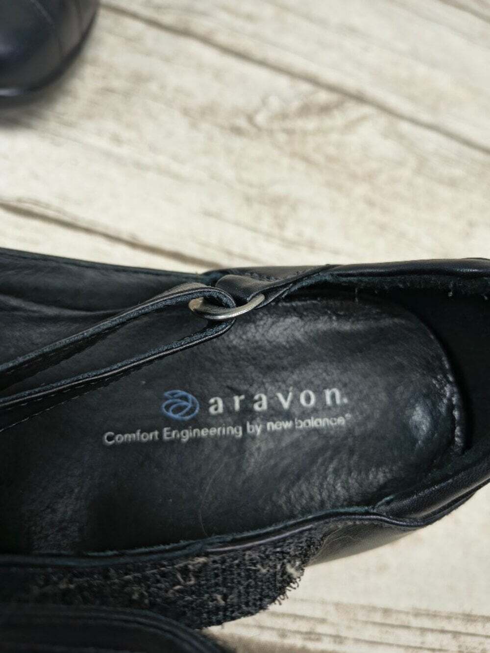 Aravon Black Leather Comfort Mary Jane Shoes Women’s Size 8 EE Extra Wide - Picture 6 of 11